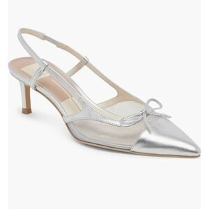 Dolce Vita Kandi Silver Mesh Slingback Pump/Kitten Heel Sz 7 NWT
